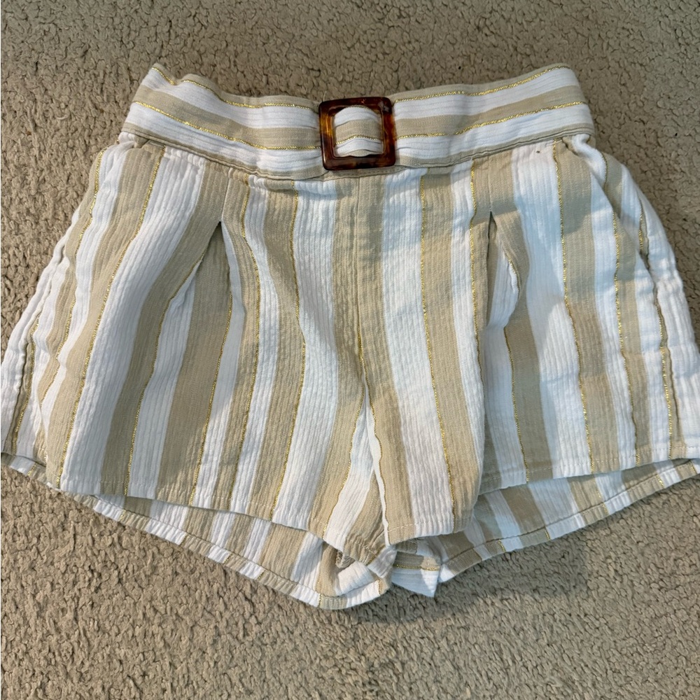Janie and Jack Striped Tortoise Belt Shorts